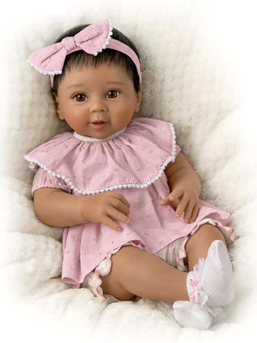 Lifelike 17" Reborn Baby Doll, Weighted Cloth Body, Hand-Painted, Soft Vinyl